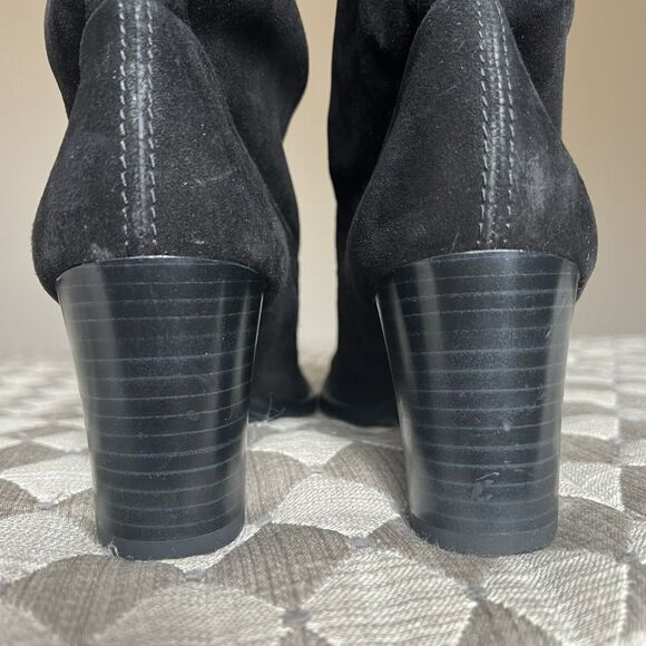 Peter Kaiser Black Suede Stretch Heeled Tall Pull On Boots UK 6.5 US 9 - Picture 10 of 16